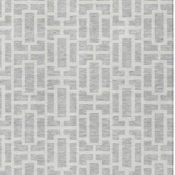 9' X 12' Silver And Gray Geometric Washable Indoor Outdoor Area Rug