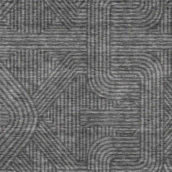 8' X 10' Charcoal And Gray Abstract Washable Indoor Outdoor Area Rug