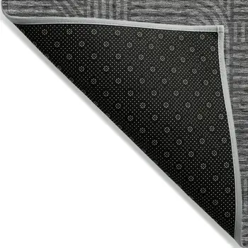 10' X 14' Charcoal And Gray Abstract Washable Indoor Outdoor Area Rug