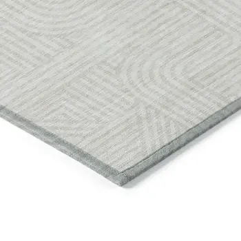 10' X 14' Ivory And Gray Abstract Washable Indoor Outdoor Area Rug
