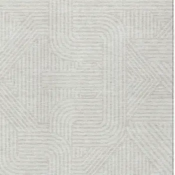 10' X 14' Ivory And Gray Abstract Washable Indoor Outdoor Area Rug