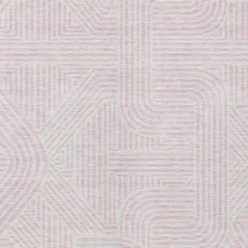 8' X 10' Pink And Ivory Abstract Washable Indoor Outdoor Area Rug