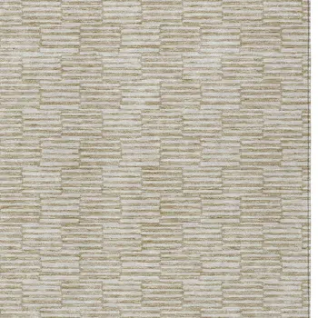 8' X 10' Beige And Ivory Geometric Washable Indoor Outdoor Area Rug