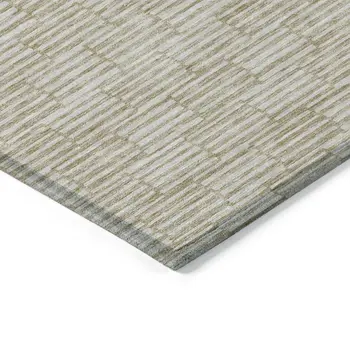 9' X 12' Beige And Ivory Geometric Washable Indoor Outdoor Area Rug