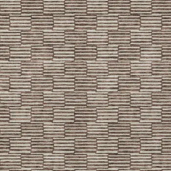 8' X 10' Brown And Beige Geometric Washable Indoor Outdoor Area Rug