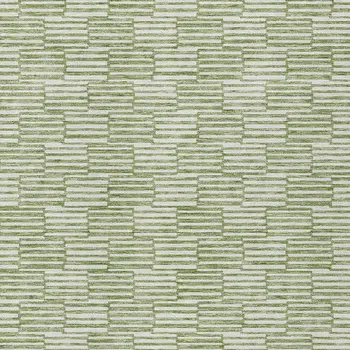 3' X 5' Green And Ivory Geometric Washable Indoor Outdoor Area Rug