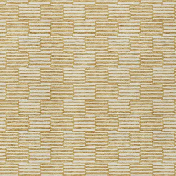 8' X 10' Gold And Beige Geometric Washable Indoor Outdoor Area Rug