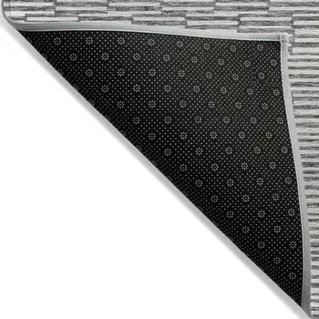 9' X 12' Gray And Ivory Geometric Washable Indoor Outdoor Area Rug