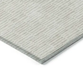 8' X 10' Ivory And Beige Geometric Washable Indoor Outdoor Area Rug