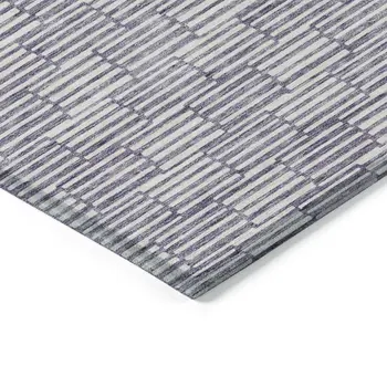 3' X 5' Lilac And Ivory Geometric Washable Indoor Outdoor Area Rug