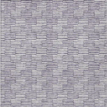 8' X 10' Lilac And Ivory Geometric Washable Indoor Outdoor Area Rug