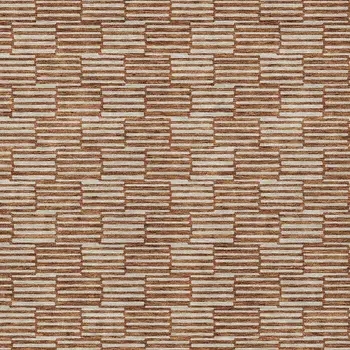 8' X 10' Copper And Beige Geometric Washable Indoor Outdoor Area Rug