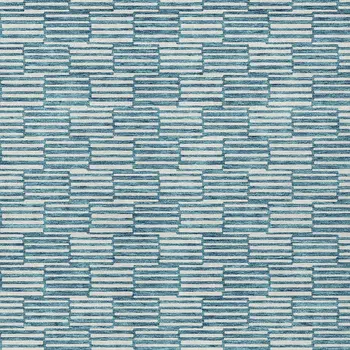 10' X 14' Teal Blue And Ivory Geometric Washable Indoor Outdoor Area Rug