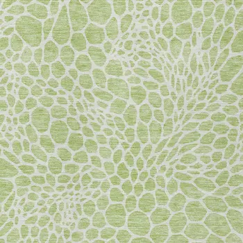 5' X 8' Artichoke Green And Ivory Geometric Washable Indoor Outdoor Area Rug