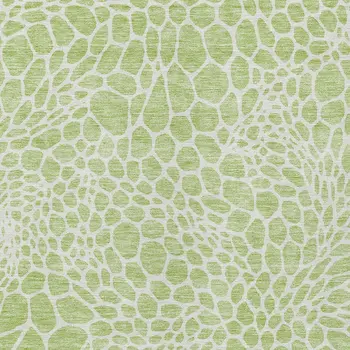 8' X 10' Artichoke Green And Ivory Geometric Washable Indoor Outdoor Area Rug