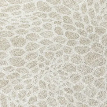 8' Beige And Ivory Round Geometric Washable Indoor Outdoor Area Rug