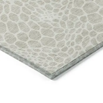 10' X 14' Beige And Ivory Geometric Washable Indoor Outdoor Area Rug