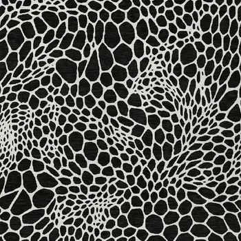 3' X 5' Black And Ivory Geometric Washable Indoor Outdoor Area Rug