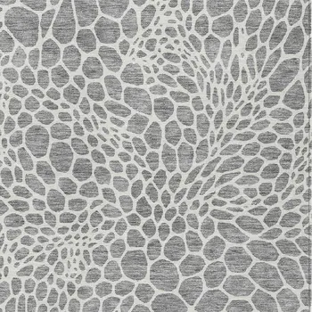 5' X 8' Gray And Ivory Geometric Washable Indoor Outdoor Area Rug