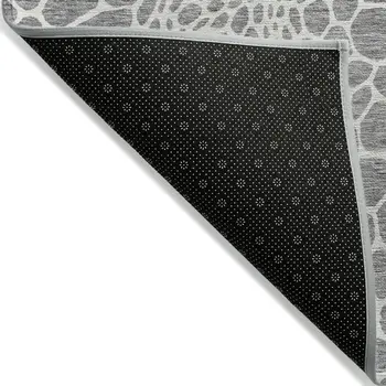 9' X 12' Gray And Ivory Geometric Washable Indoor Outdoor Area Rug