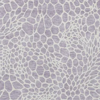 10' X 14' Lilac And Ivory Geometric Washable Indoor Outdoor Area Rug