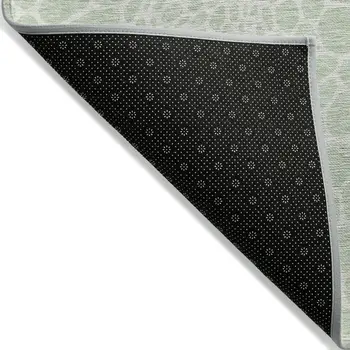 5' X 8' Mint Green And Ivory Geometric Washable Indoor Outdoor Area Rug