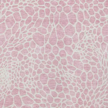 5' X 8' Pink And Ivory Geometric Washable Indoor Outdoor Area Rug