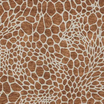 5' X 8' Brown And Beige Geometric Washable Indoor Outdoor Area Rug