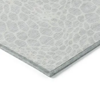 8' X 10' Silver And Gray Geometric Washable Indoor Outdoor Area Rug