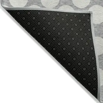 3' X 5' Gray And Silver Polka Dot Washable Indoor Outdoor Area Rug