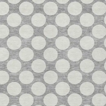8' X 10' Gray And Silver Polka Dot Washable Indoor Outdoor Area Rug