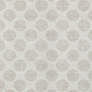 3' X 5' Ivory And Gray Polka Dot Washable Indoor Outdoor Area Rug