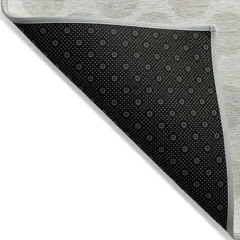 8' X 10' Ivory And Gray Polka Dot Washable Indoor Outdoor Area Rug