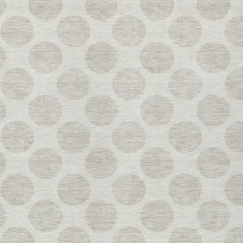 9' X 12' Ivory And Gray Polka Dot Washable Indoor Outdoor Area Rug