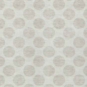 10' X 14' Ivory And Gray Polka Dot Washable Indoor Outdoor Area Rug