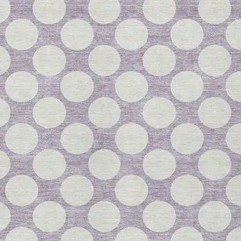 3' X 5' Lavender Polka Dot Washable Indoor Outdoor Area Rug