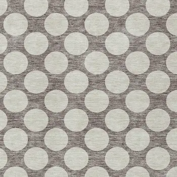 3' X 5' Taupe And Gray Polka Dot Washable Indoor Outdoor Area Rug