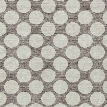 5' X 8' Taupe And Gray Polka Dot Washable Indoor Outdoor Area Rug