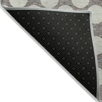 8' X 10' Taupe And Gray Polka Dot Washable Indoor Outdoor Area Rug