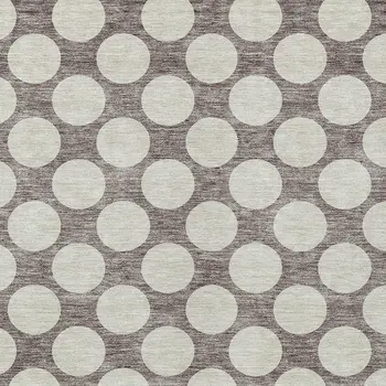 10' X 14' Taupe And Gray Polka Dot Washable Indoor Outdoor Area Rug