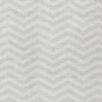 3' X 5' Ivory And Silver Chevron Washable Indoor Outdoor Area Rug
