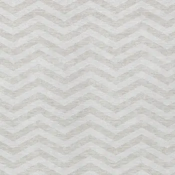 5' X 8' Ivory And Silver Chevron Washable Indoor Outdoor Area Rug