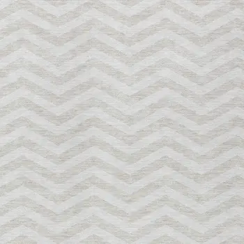 10' X 14' Ivory And Silver Chevron Washable Indoor Outdoor Area Rug
