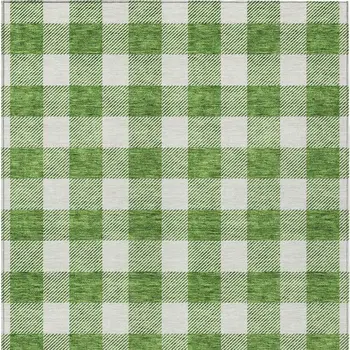 10' X 14' Green And Gray Plaid Washable Indoor Outdoor Area Rug
