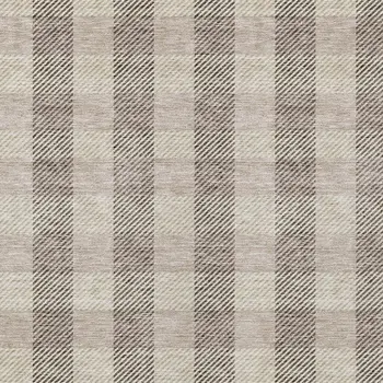 5' X 8' Beige And Brown Plaid Washable Indoor Outdoor Area Rug