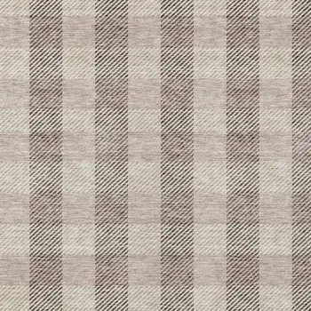 9' X 12' Beige And Brown Plaid Washable Indoor Outdoor Area Rug