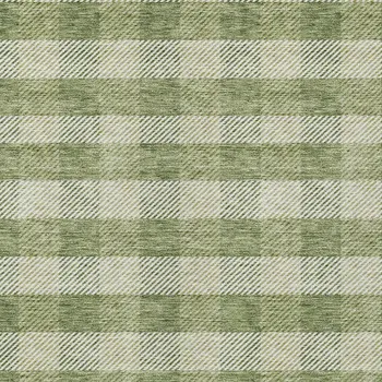 8' X 10' Green And Light Green Plaid Washable Indoor Outdoor Area Rug