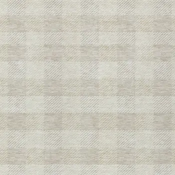 3' X 5' Ivory And Beige Plaid Washable Indoor Outdoor Area Rug