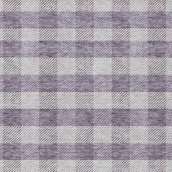 8' X 10' Lavender And Ivory Plaid Washable Indoor Outdoor Area Rug