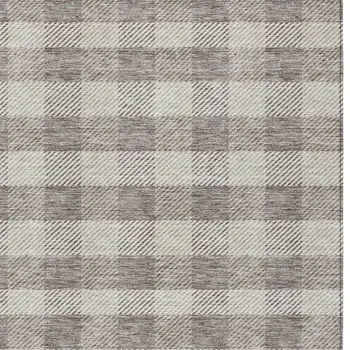 5' X 8' Taupe And Gray Plaid Washable Indoor Outdoor Area Rug